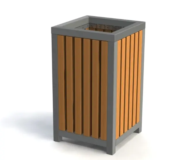 Basurero Metal Madera