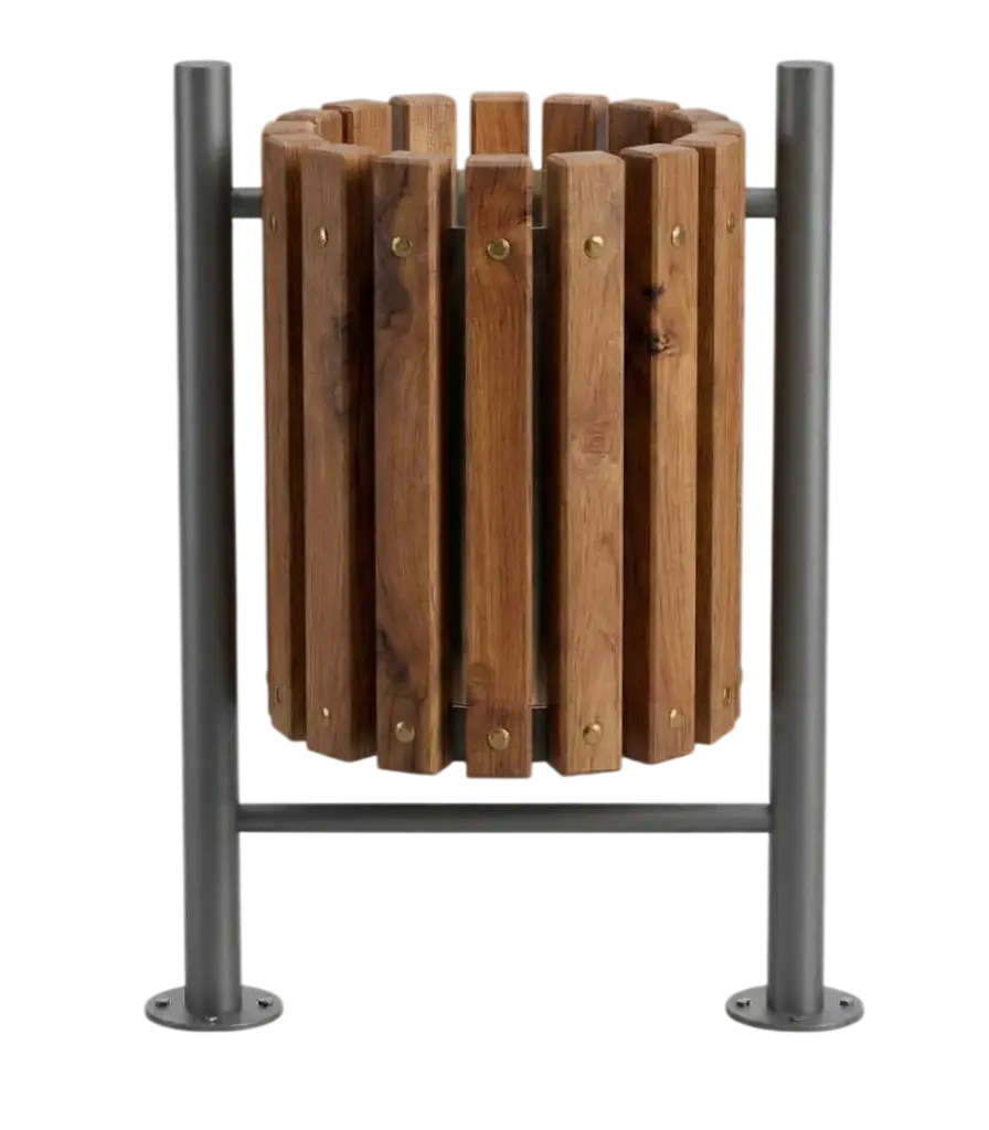 Basurero City Metal Madera 