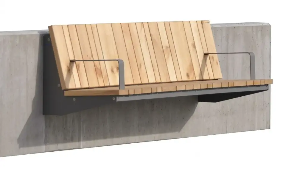 Escaño flotante de madera 