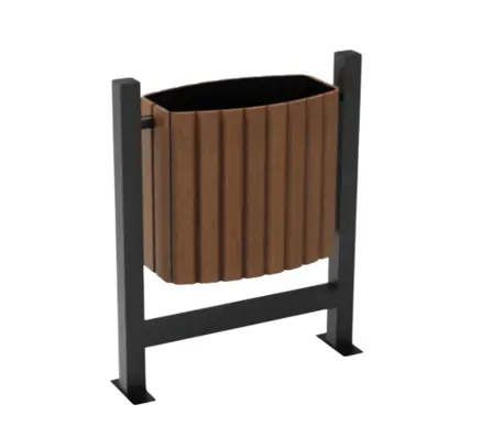 [MMba80] Basurero Pivote Metal y Madera