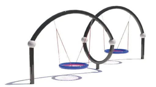 [JMIcol48] Columpio Doble Curvo Inclusivo