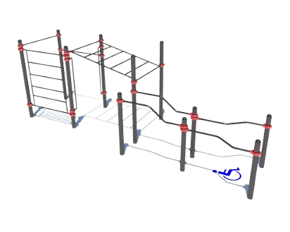 [CALsf003] Circuito inclusivo trepador, recorrido y barras paralelas. 